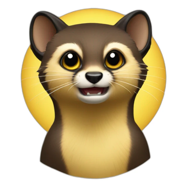 angry yellow throated marten sticker