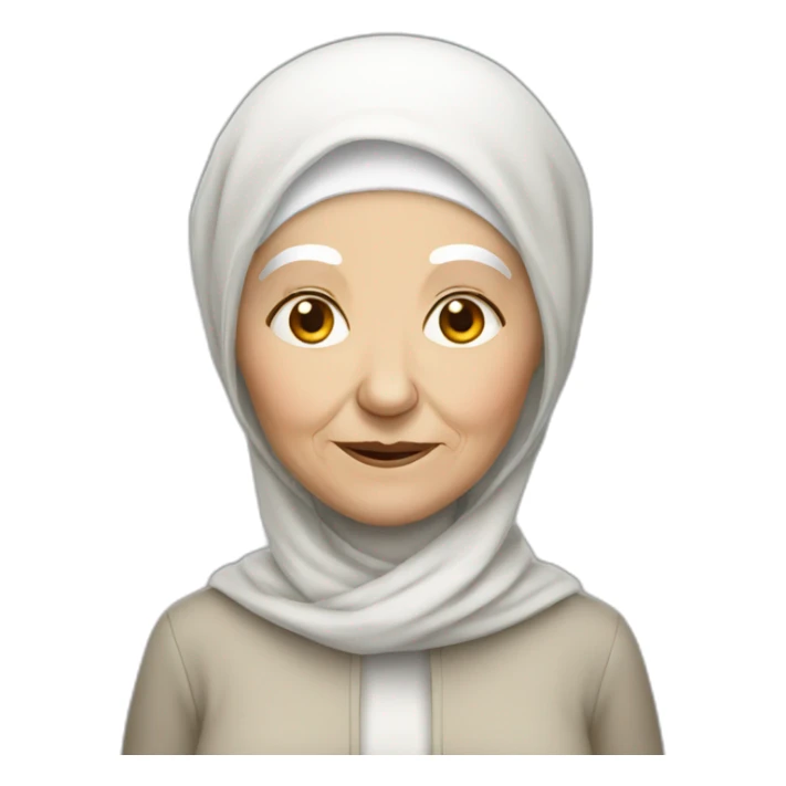 very old white woman white hijab sticker