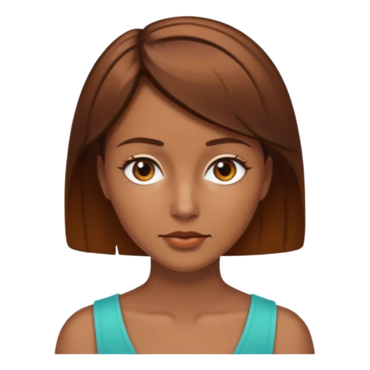 women with bronzed skin and short brown hair sticker