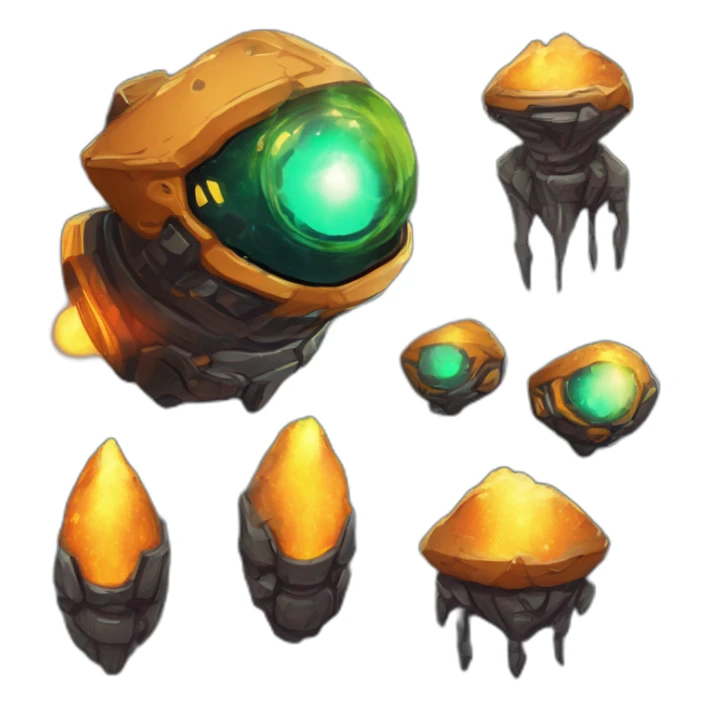 alien meteor Hunter scifi roguelike rpg style inspired by slay the spire digital art sticker