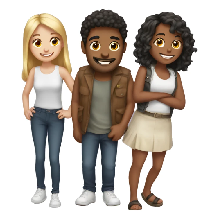 3 best friends 1 guy 2 girls sticker