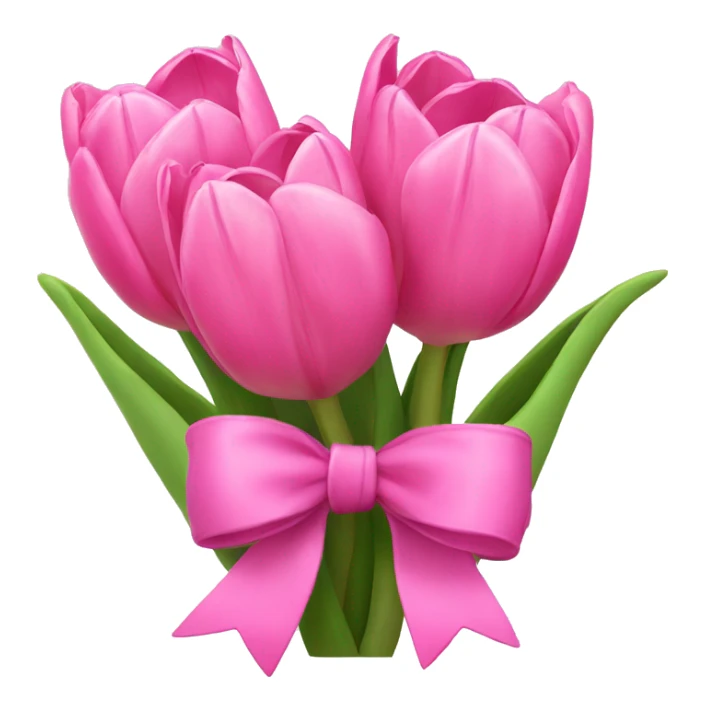 Pink tulips with a bow sticker