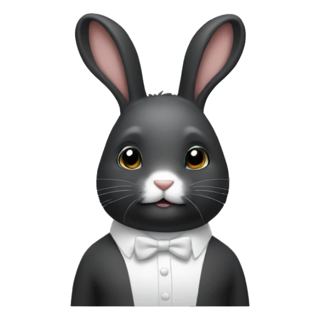Black bunny white chest, snout and forehead sticker