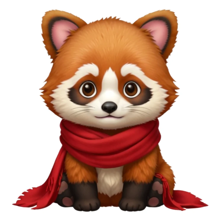 baby Red panda wearing a red scarf  sticker