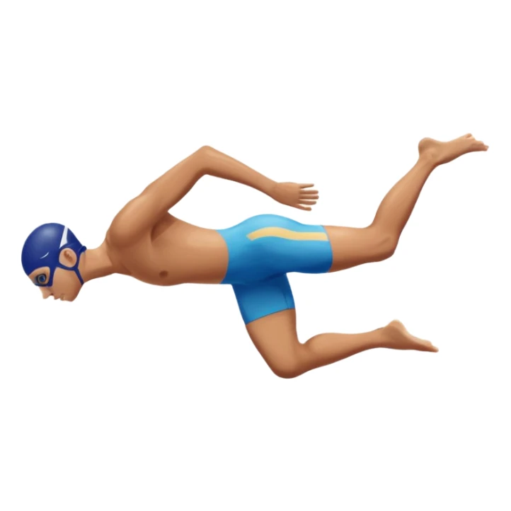 swimmer diving into a swimming pool, side profile view, smooth gradients, clean lines, realistic proportions. sticker