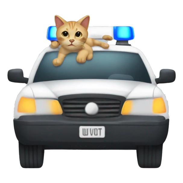 cat in the police car with sound effects viwuviwu sticker
