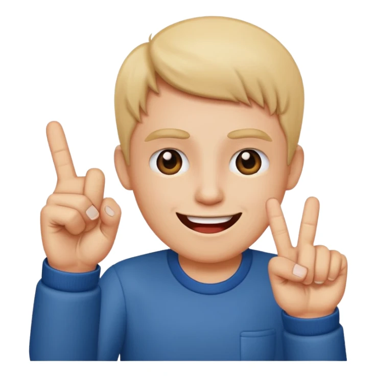 Middle finger the bad one with a funny face sticker