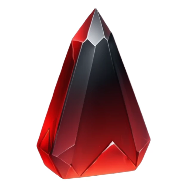 obsidian shard with a red-to-black gradient, jagged edges sticker