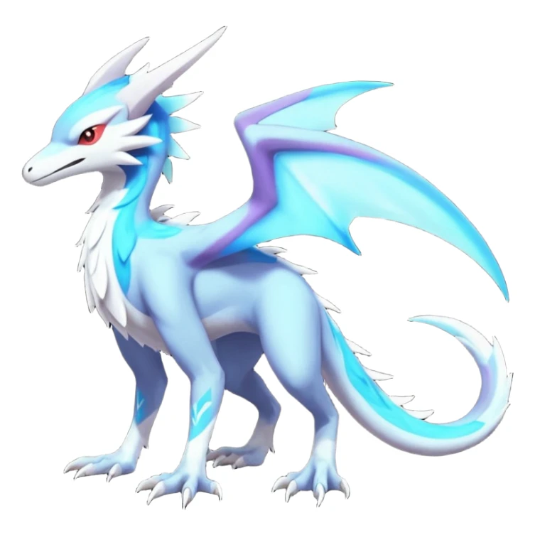 scaly flurry dark bioluminescent translucent luminescent neon pastel bright pale Latias-Sergal-Vernid-Silvally-Renamon-Zeraora-Bastet-Fakémon-hybrid-fusion-creature, full body sticker