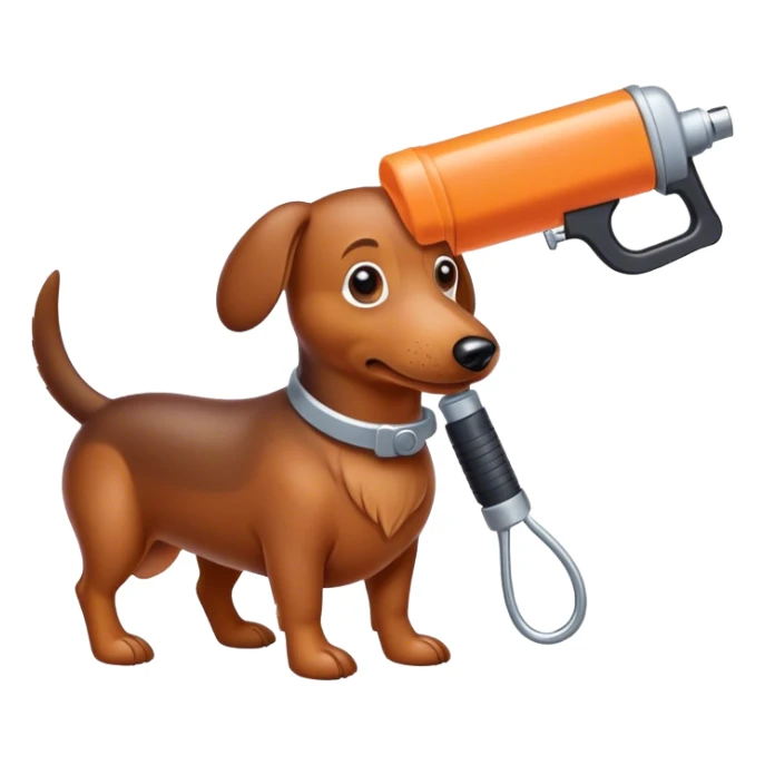 wiener dog with a caulking gun sticker