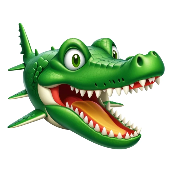 airplane with a crocodile head instead of the nose sticker