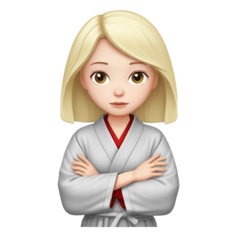 girl crossing arm wearing robe  sticker