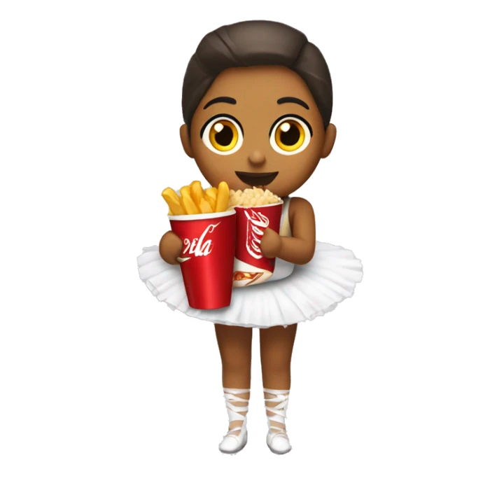 Ballerina eating KFC with Coca Cola and Fries  sticker