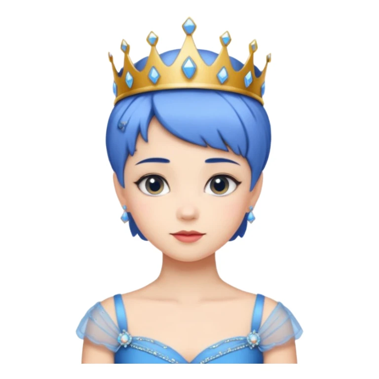 Princess with short blue hair sticker