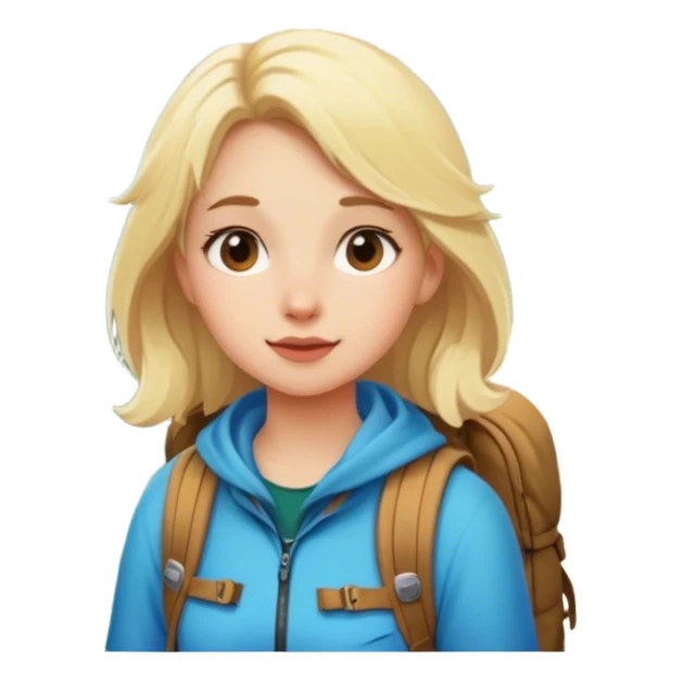 blonde backpacking girl in the mountains sticker