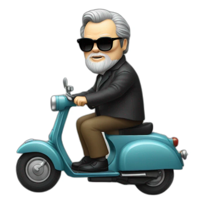 orson welles on a scooter sticker
