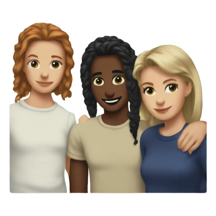 Polaroid picture of friends sticker