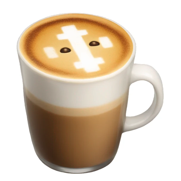 Latte with art of cross sticker