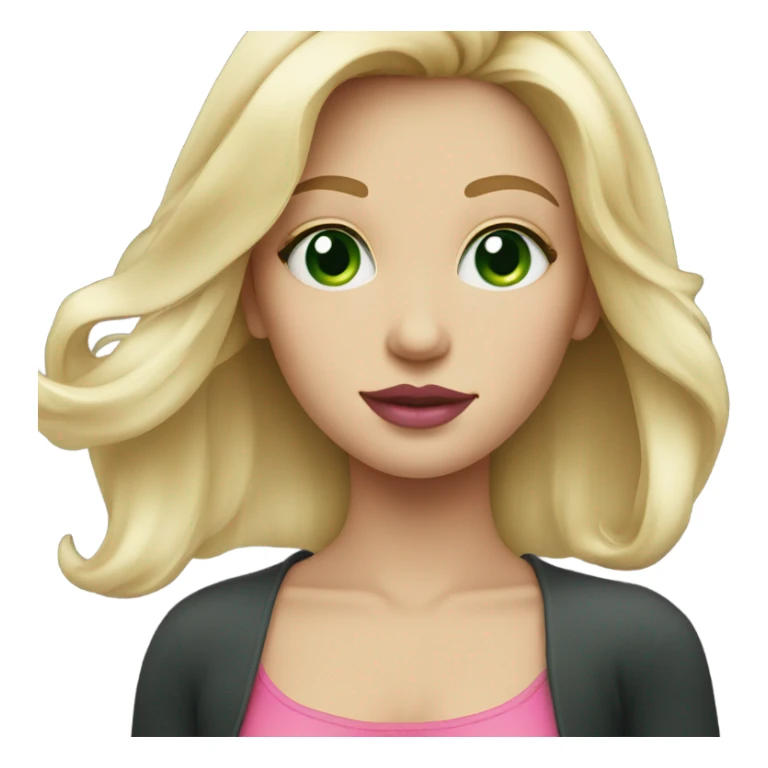 Blonde girl with green eyes and pink lips sticker