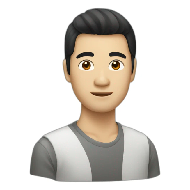 asia-man-black-hair-on-glass sticker