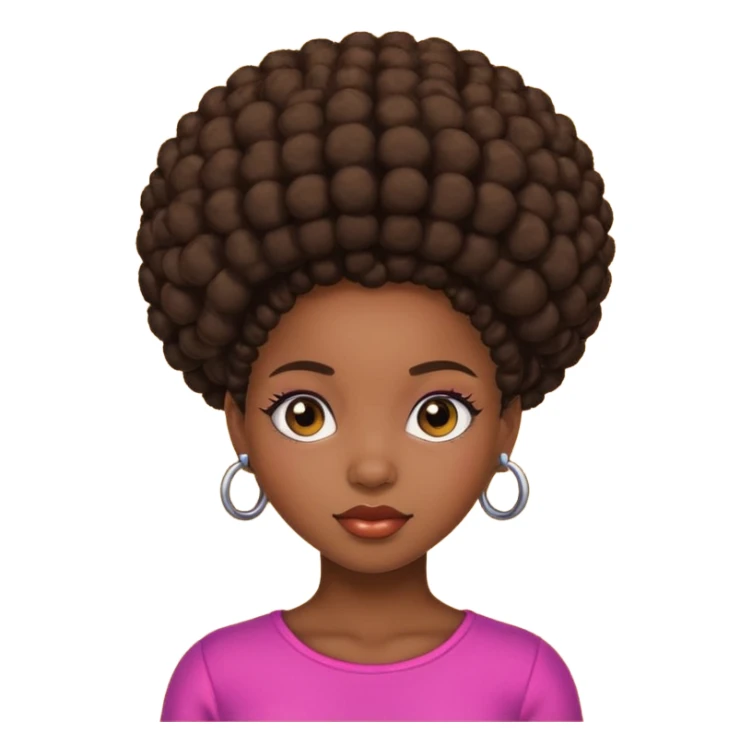 afro puff girl african girl sticker