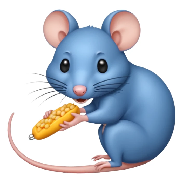 raton comiendo cebo blando azul sticker