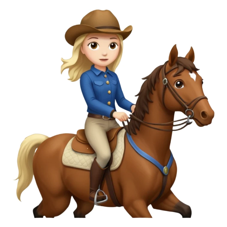 jeune fille a cheval sticker