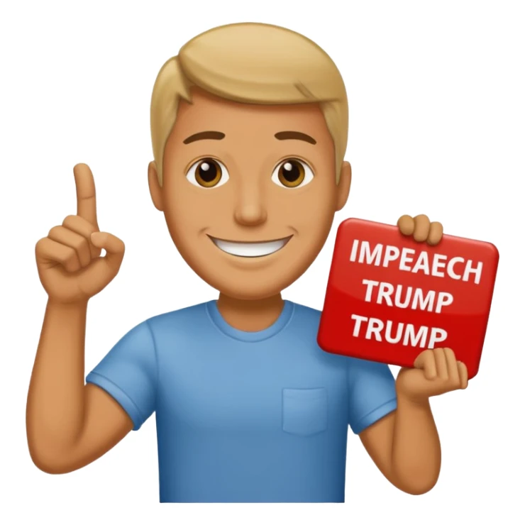 man holding sign that says impeach trump sticker