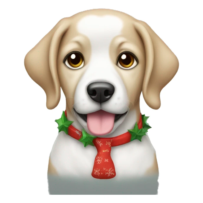 dog with christmas shirt sticker