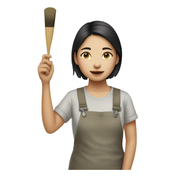 Asian girl Painter sticker