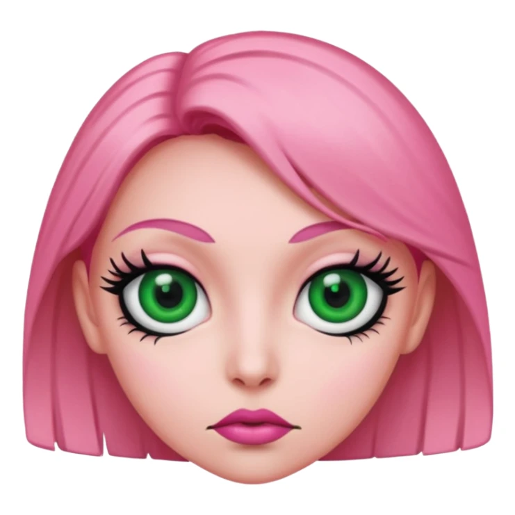 pink green black female eyeballs sticker