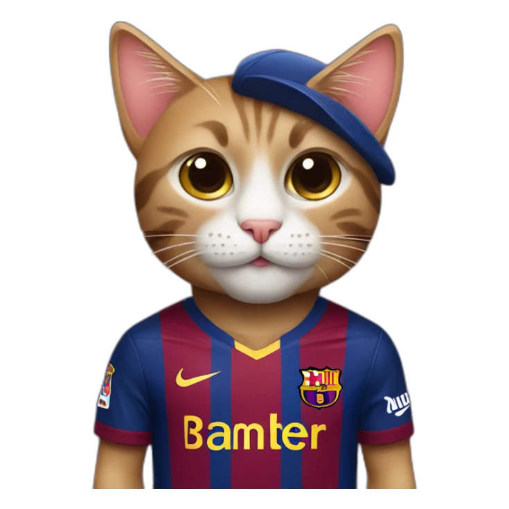 an fc barcelona dressed cat sticker