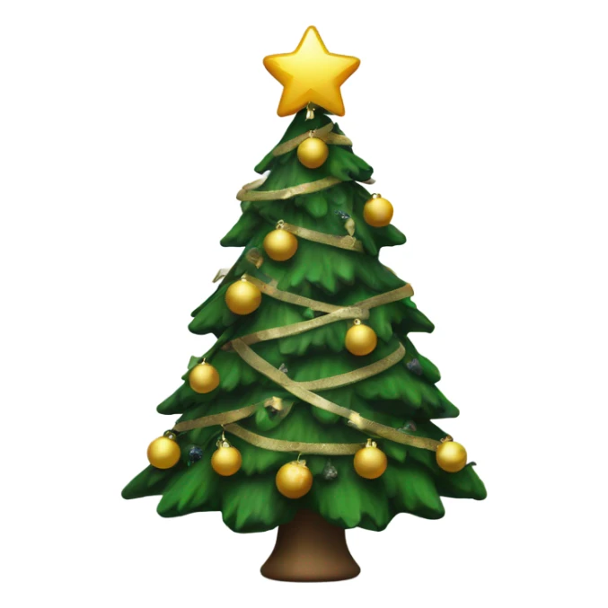 Christmas tree with black ornaments  sticker