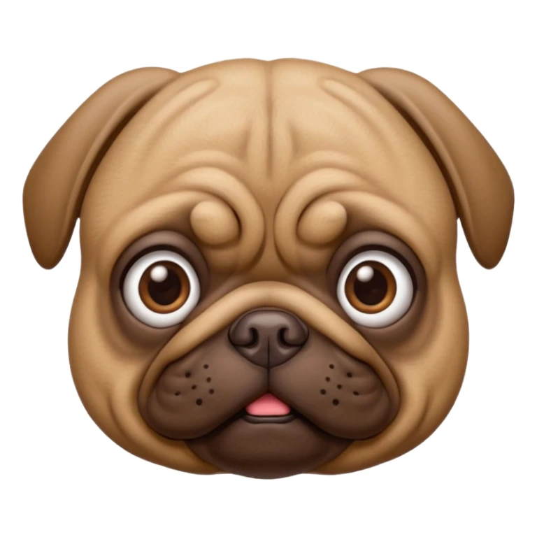 Brown Pug dog I'd like a 3D emoji sticker