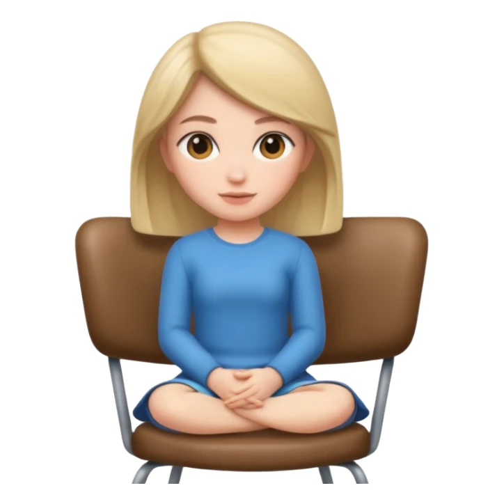 Memoji girl sitting on a chair from back sticker