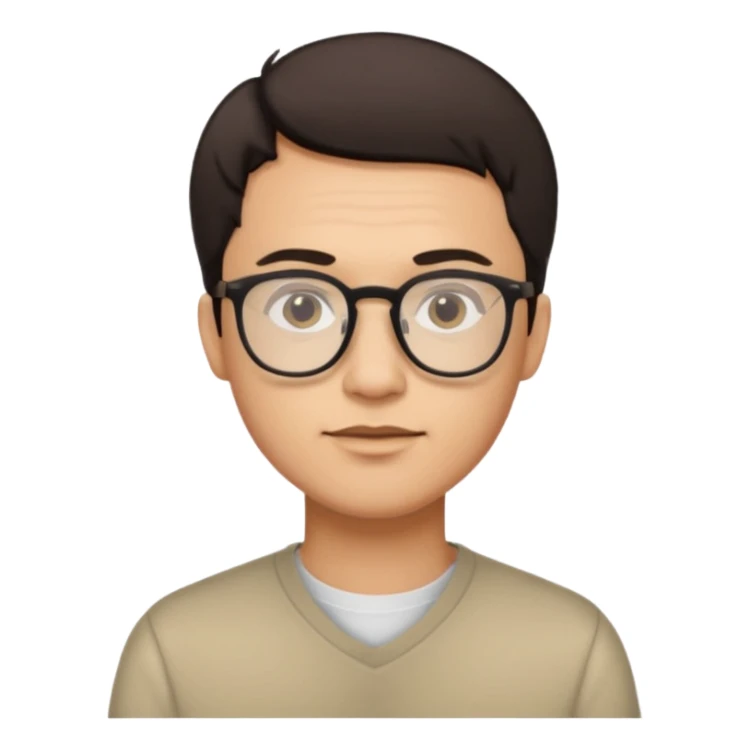 zumbi masculino, óculos fino, cabelo baixo sticker