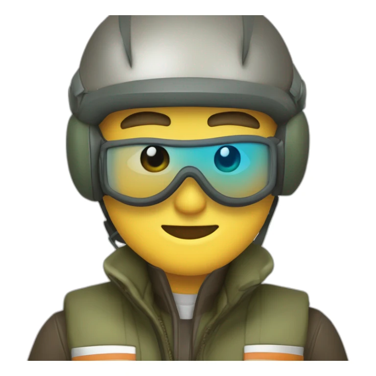 Pilote de chasse avec une tête sérieuse pas et avec un masque à oxygène et une visière sticker