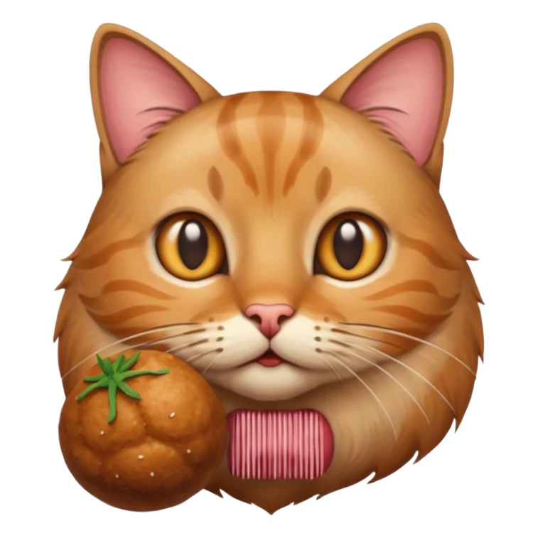 Katze mit einer großen Frikadelle sticker