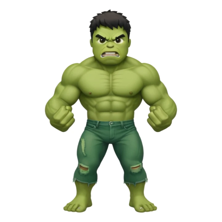 Angry hulk with big fist only till chest sticker