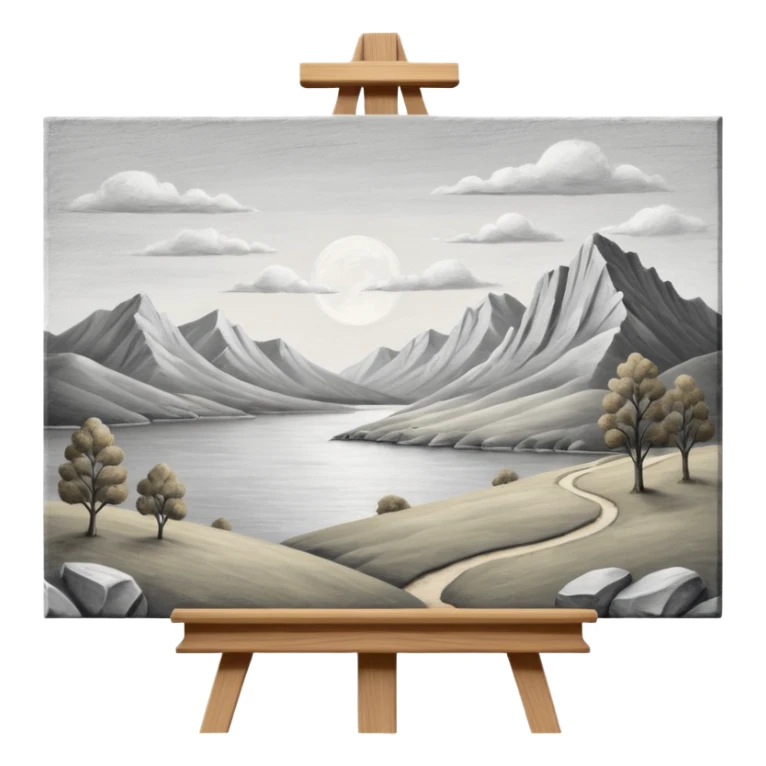 Canvas with pencil sketch,canvas on easel sticker