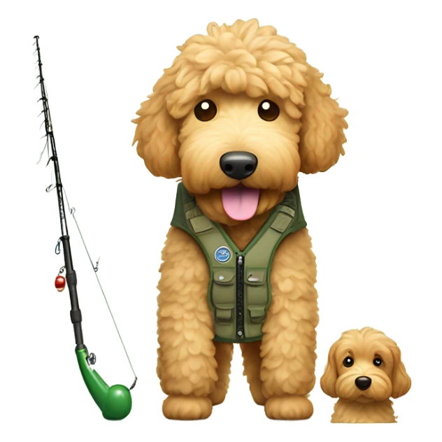 Golden doodle fishing gear sticker