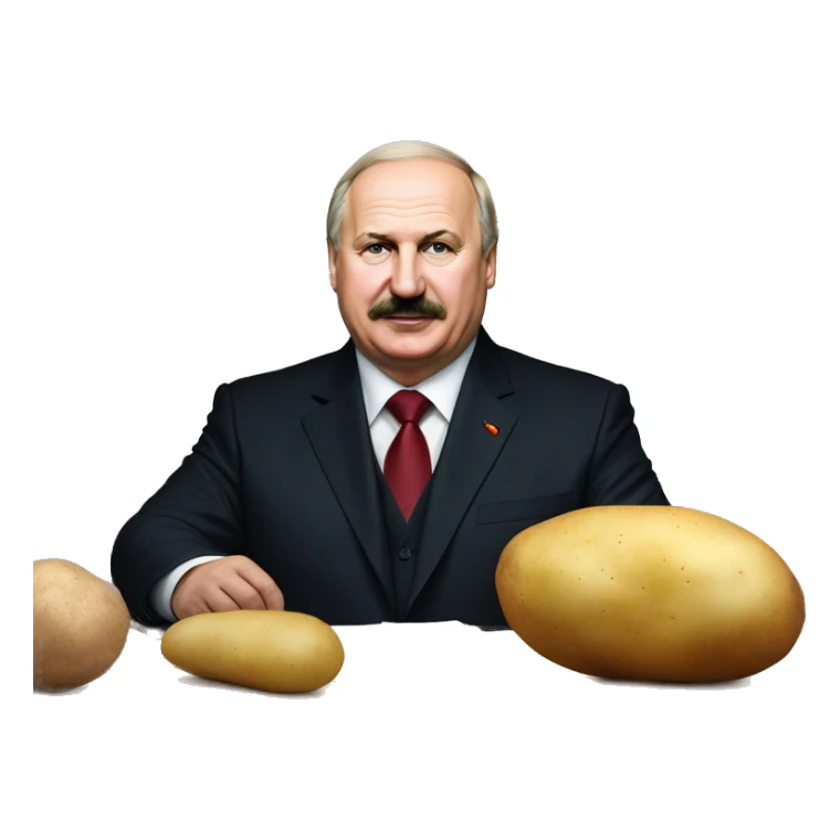 Photorealistic Belarus president Lukashenko with potato in right hand sticker