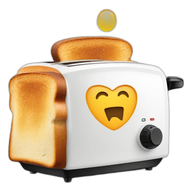 a toast on a toaster with a toaster on the toast sticker