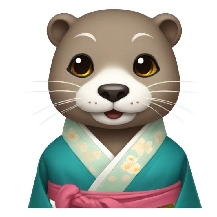 a otter face wearing traditional korean hanbok sticker