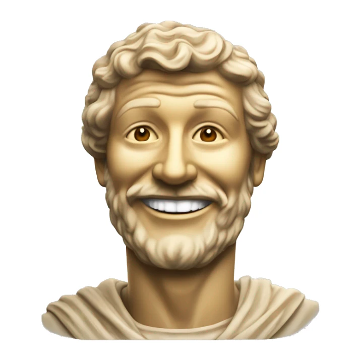 estatua de Marco Aurelio emperador estoico sonriendo sticker