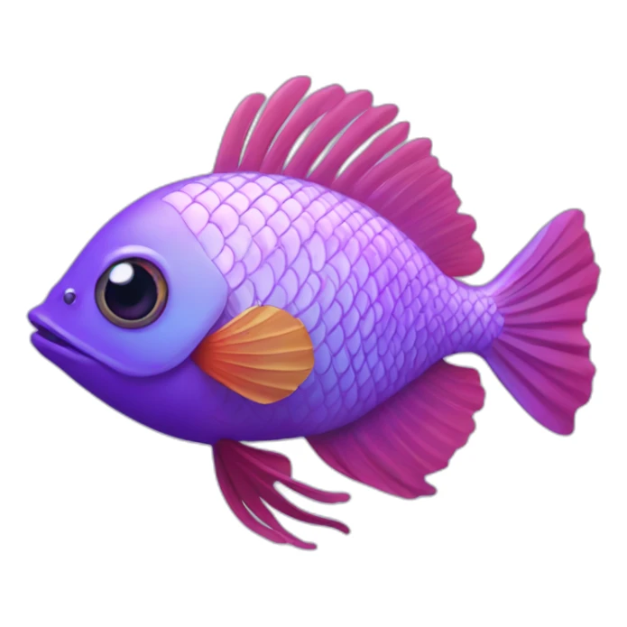 light purple peacock fish，Purple eyes sticker