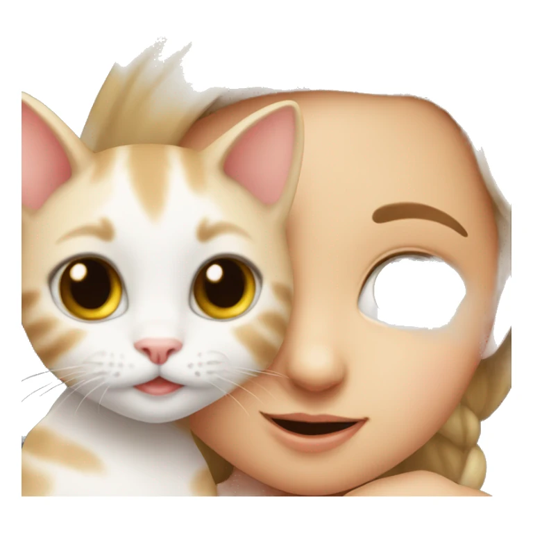 Baby Cat With Cute Girl  sticker