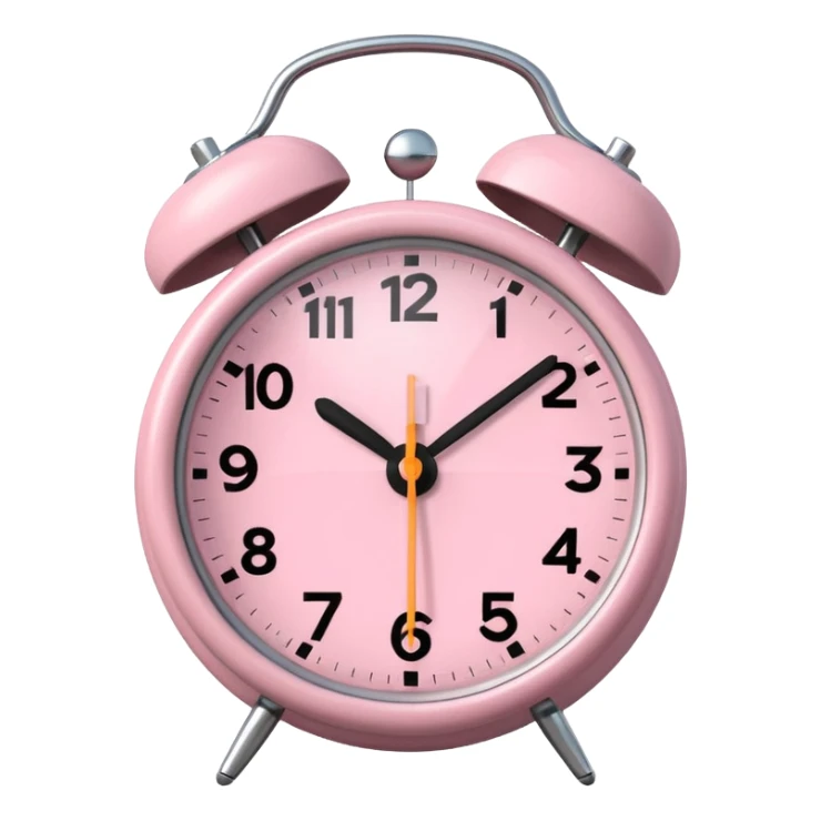 Please make me an alarm clock that will show six o'clock in the morning and make it in the style of ios 18.1 and aesthetic and the color is light pink sticker