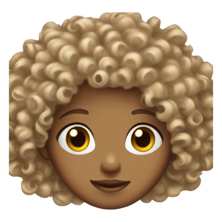 CBrown curly hair with light skin and love eyes  sticker