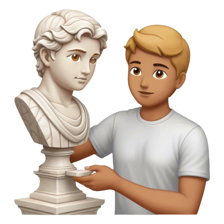 Emoji of a sculptor sticker